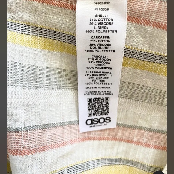 ASOS DESIGN  Womens Button Through Halter Neck Maxi  Stripe Dress Size UK 12 - Picture 4 of 5